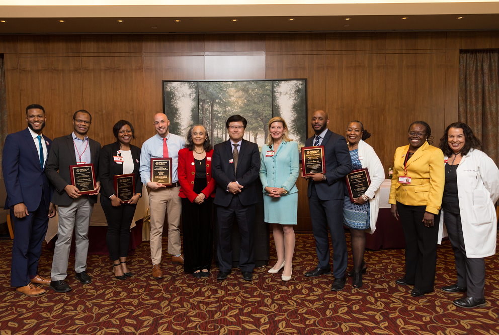Diversity Award winners: Drs. Marcus Lambert, Anthony Ogedegbe, Rolake Alabi, Eric Kutscher, Linnie Golightly, Augustine Choi, Rache Simmons, Maurice Hinson, Sharon Brooks, Elizabeth Wilson Anstey and Susana Rita Morales